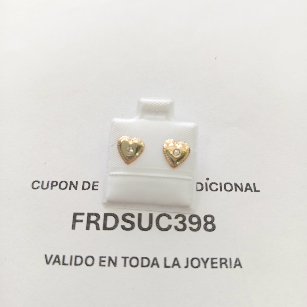 BROQUELES BROQUEL FIG CORAZON C CIRCONIA 14K 0.2614 GR (NUEVO)