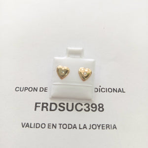 BROQUELES BROQUEL FIG CORAZON C CIRCONIA 14K 0.2614 GR (NUEVO)
