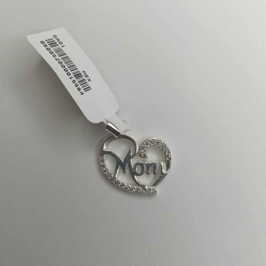 DIJE CORAZON C/CIRCONIAS PLATA .925 3.1 GR (NUEVO)