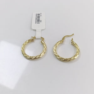 ARETES TEJIDO ARRACADA LABRADA 14K 2.6 GR (NUEVO)