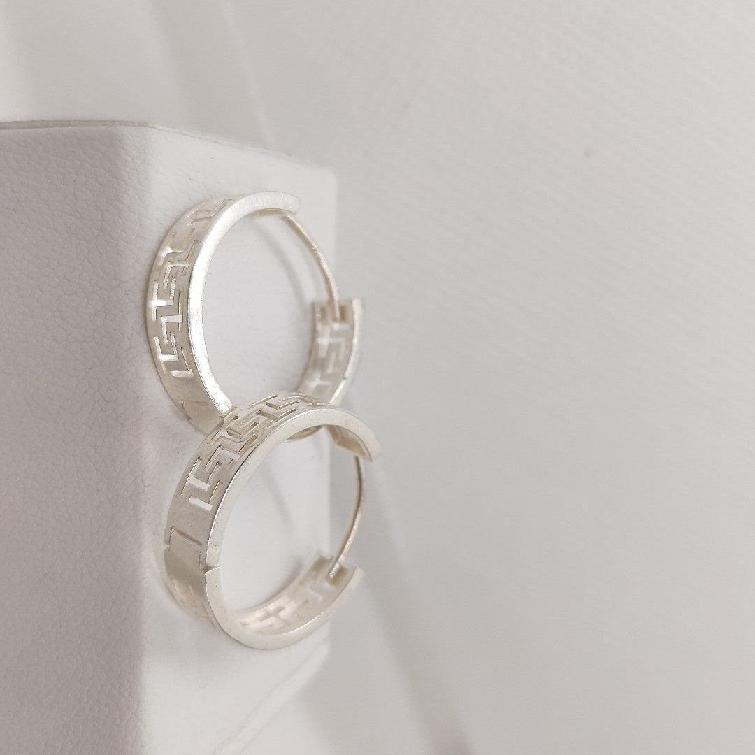 ARETES ARRACADAS GRECAS PLATA .925 4.23 GR (NUEVO)