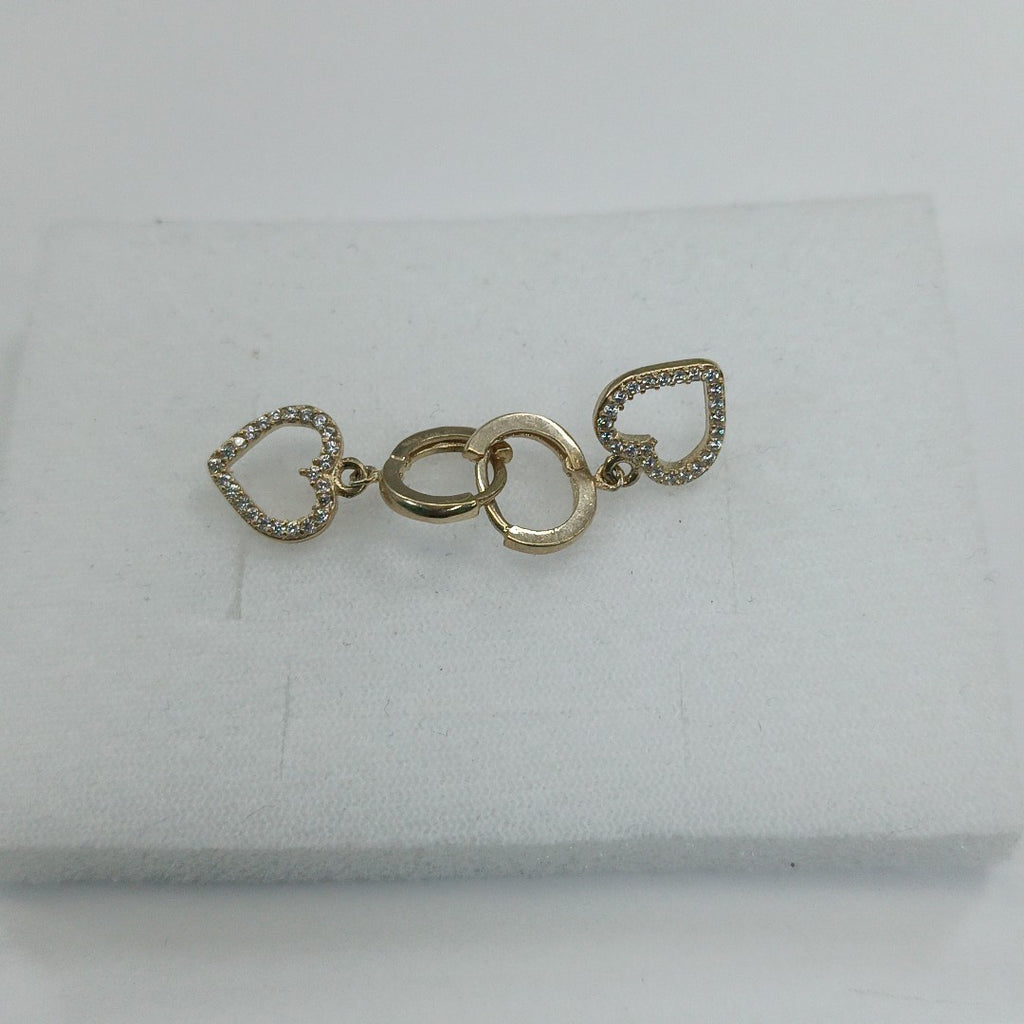 ARETES FIG CORAZON C CIRCONIAS 10K 2.6 GR (NUEVO)