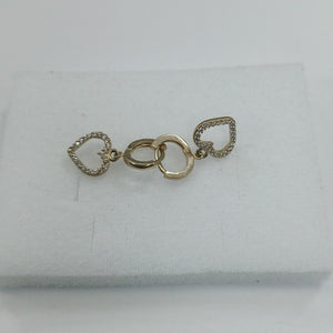 ARETES FIG CORAZON C CIRCONIAS 10K 2.6 GR (NUEVO)