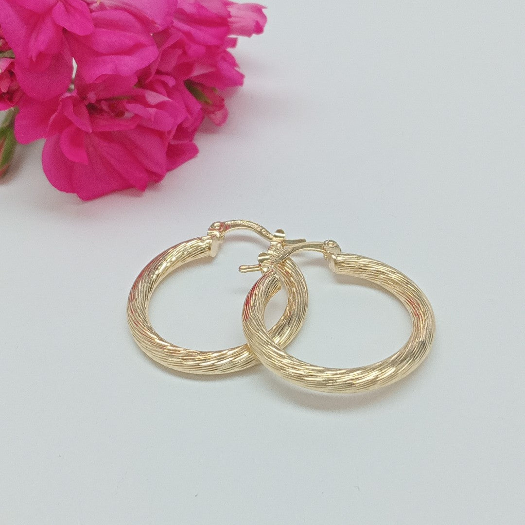 ARETES TEJIDO ARRACADAS ASTRIADAS 14K 2.7 GR (NUEVO)