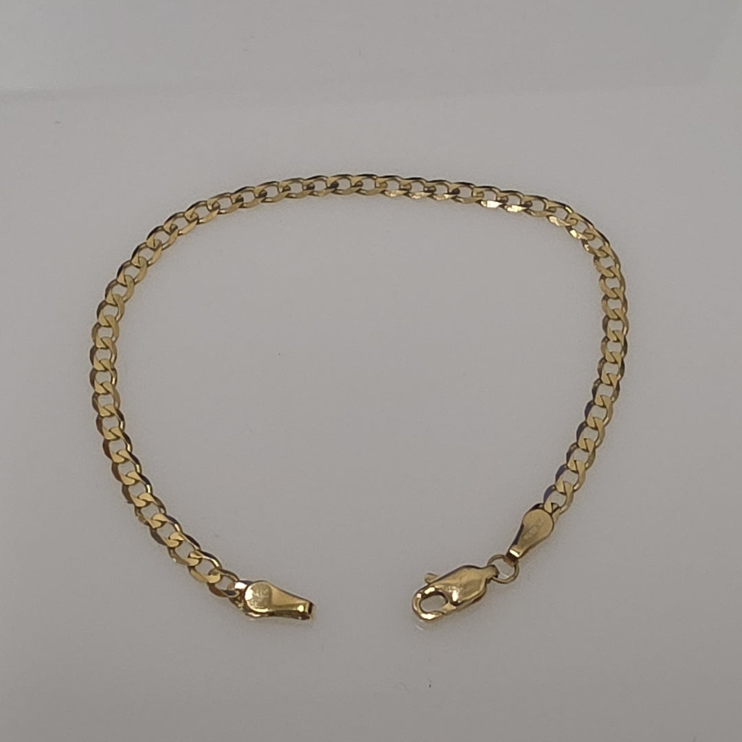 PULSERA TEJIDO BARBADA 14K 18 CM 3.2 GR (NUEVO)