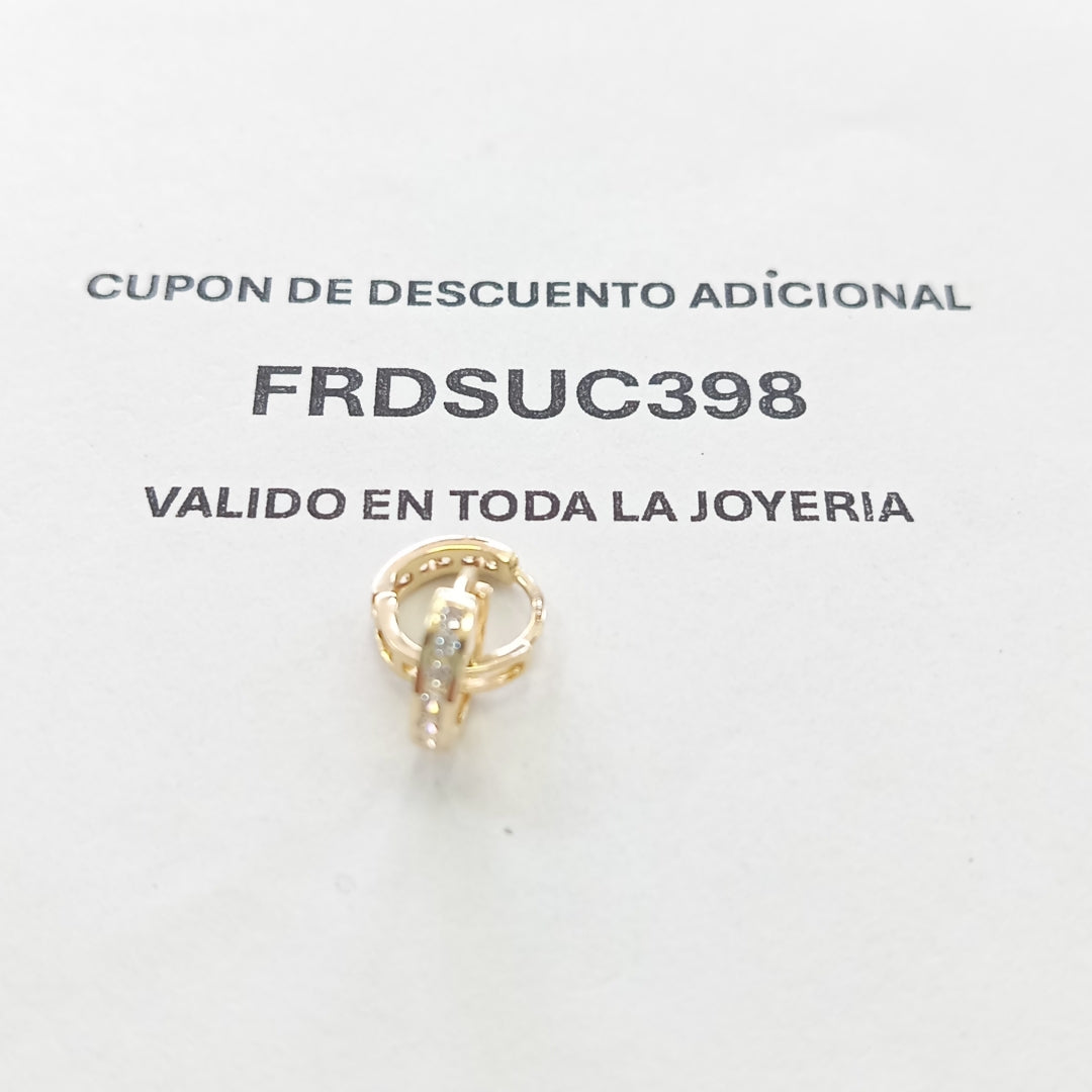 ARETES HUGGIES C CIRCONIA 14K 1.2 GR (NUEVO)
