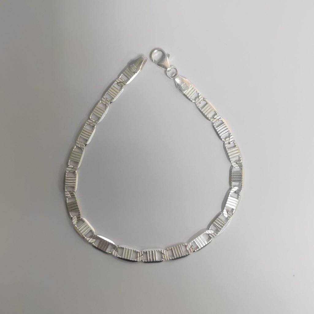 PULSERA TEJIDO ESPEJO PLATA .925 21 CM 7.9 GR (NUEVO)