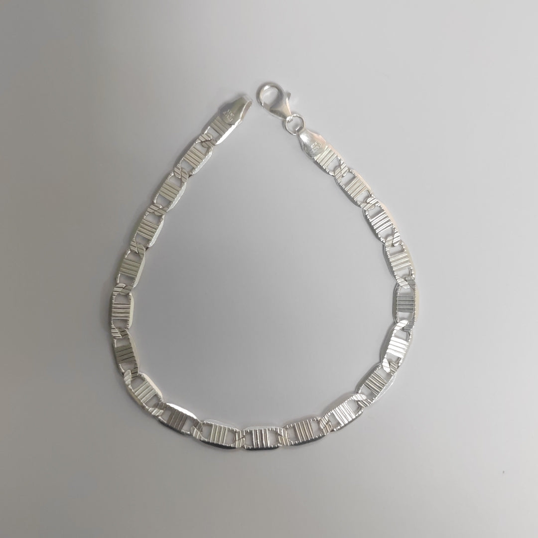 PULSERA TEJIDO ESPEJO PLATA .925 21 CM 7.9 GR (NUEVO)