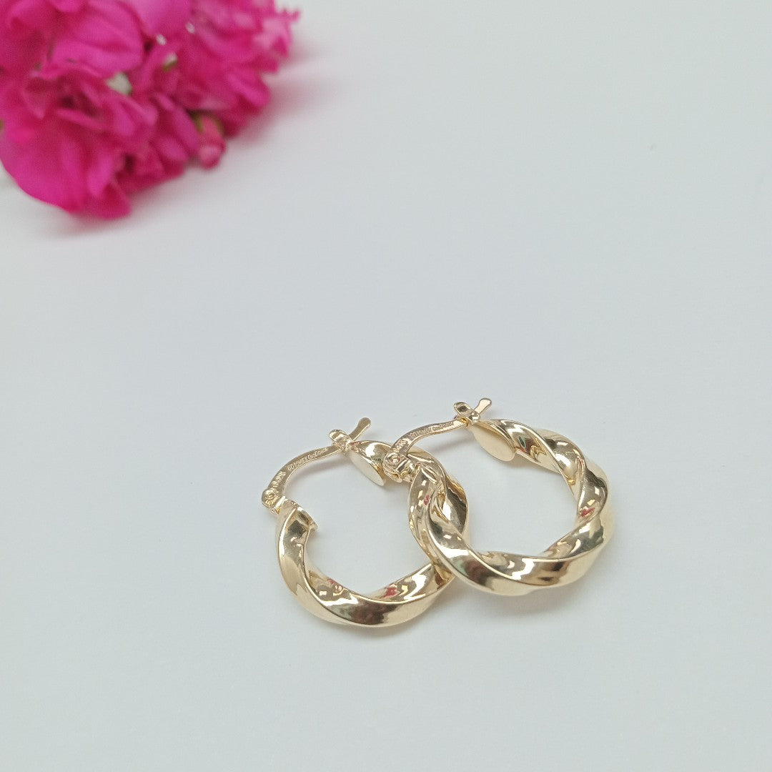 ARETES ARRACADA TORZAL 14K 1.9 GR (NUEVO)