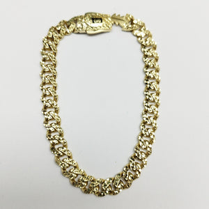 PULSERA CABALLERO MONACO ORO 10K 9.3 (NUEVO)