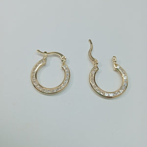 ARETES ARRACADAS CON CIRCONIAS 14K 2.4 GR (NUEVO)
