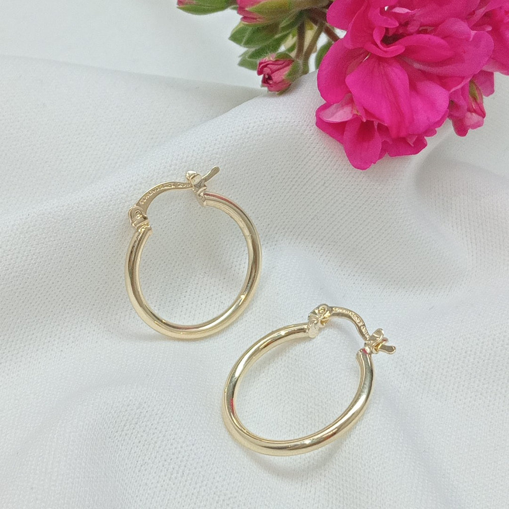 ARETES TEJIDO ARRACADAS LISAS 14K 1.2 GR (NUEVO)