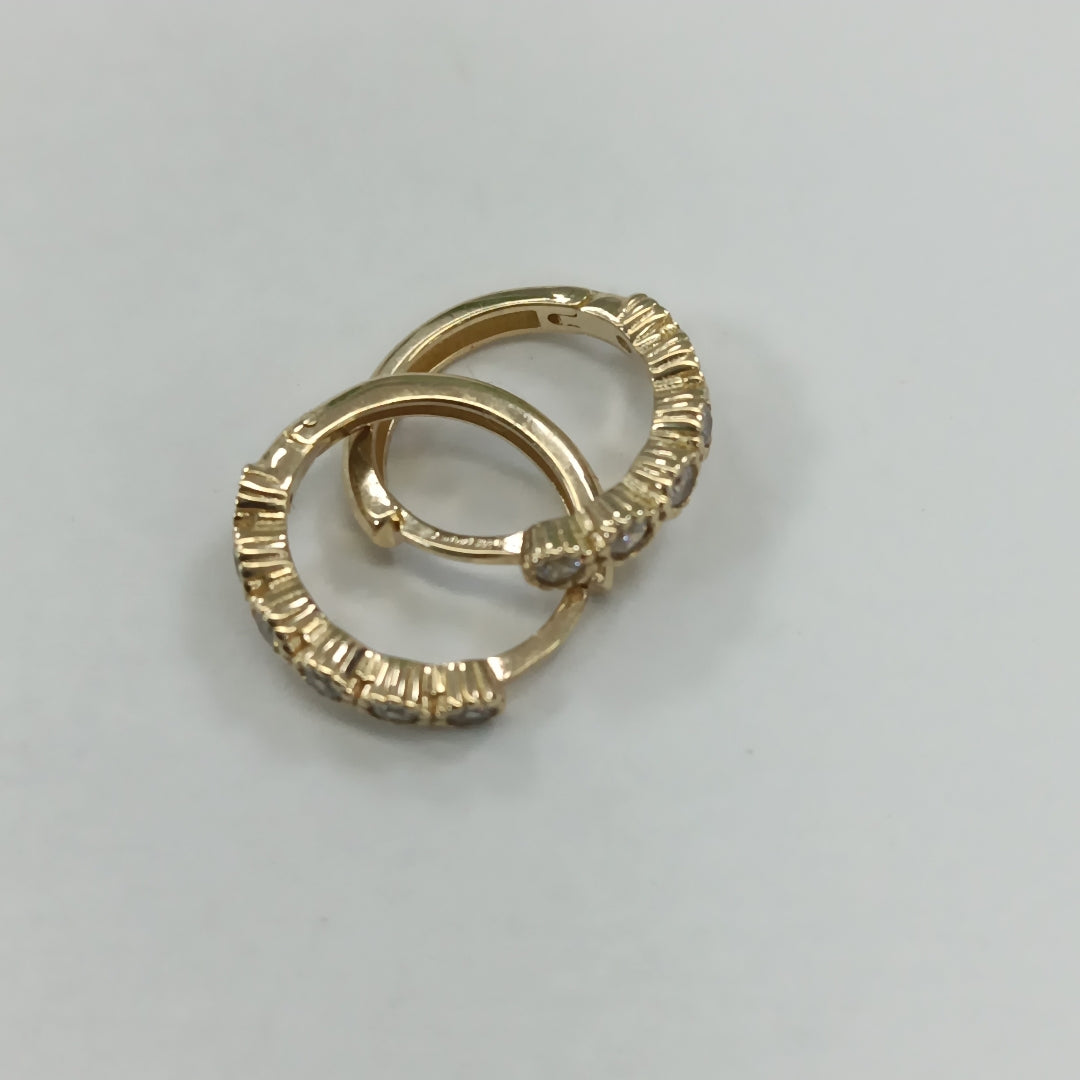 ARETES HUGGIES C CIRCONIAS 14K 2 GR (NUEVO)
