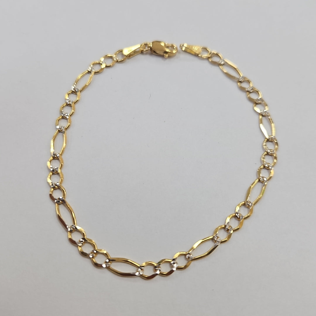 PULSERA 3X1 DIAMANTADA 14K 18 CM 2.7 GR (NUEVO)