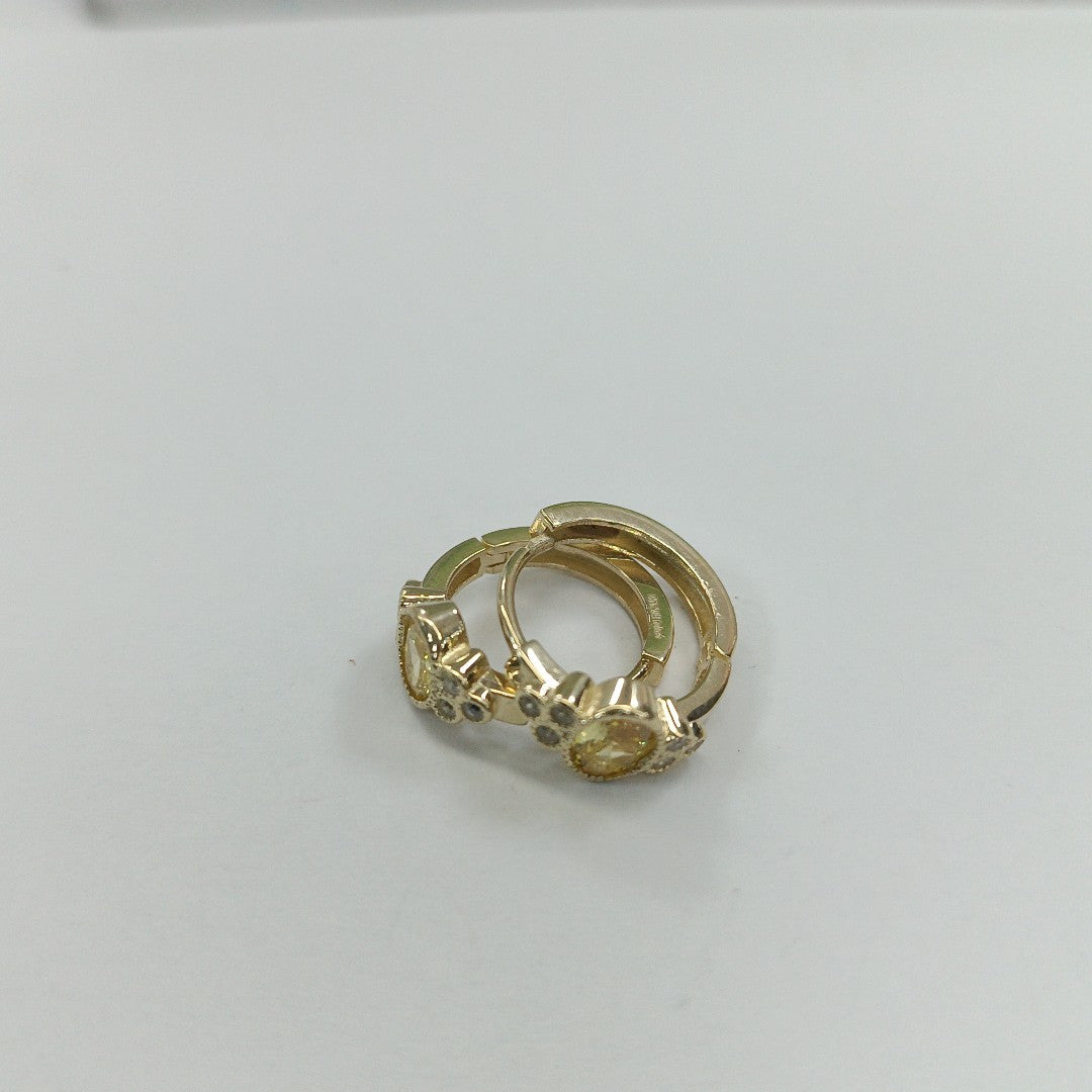 ARETES ARRACADAS CON CIRCONIAS Y PDRAS COL 14K 3.2 GR (NUEVO)