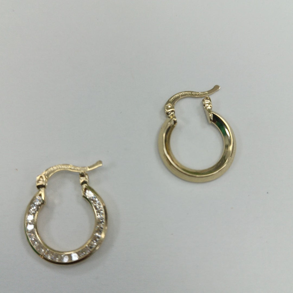 ARETES ARRACADAS CON CIRCONIAS 14K 2.4 GR (NUEVO)