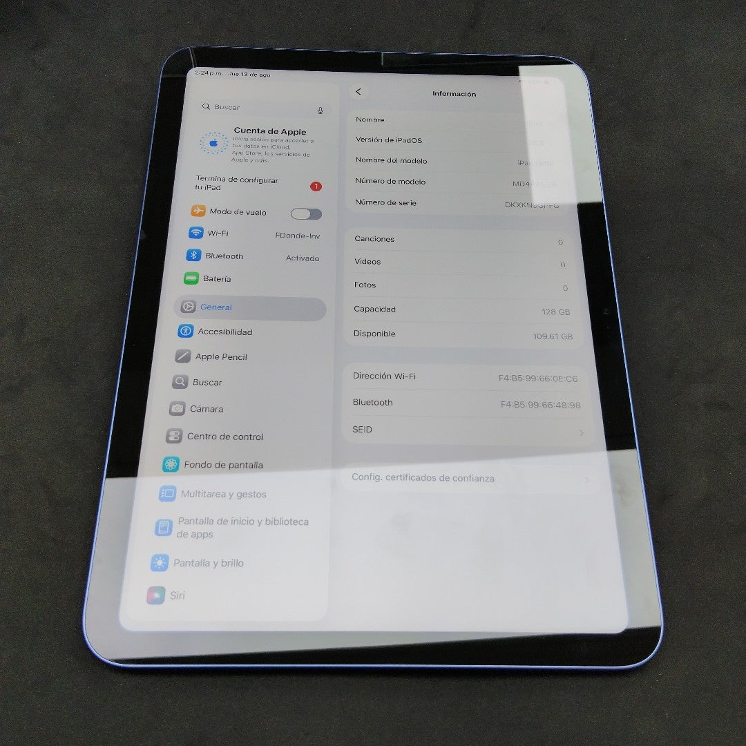 TABLETA APPLE IPAD A16 A3354 (2025) 128 GB 6 GB RAM