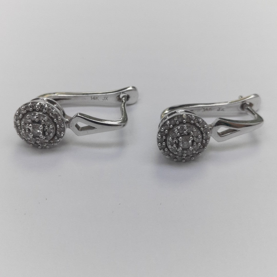 ARETES PAR ORO BLANCO 14 K 3.8 GRMS (SEMINUEVO)