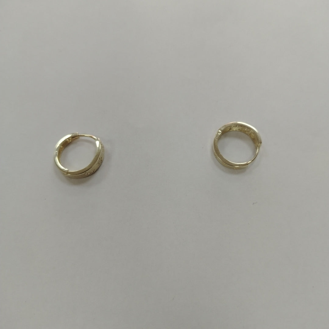 ARETES TEJIDO HUGGIES CON CIRCONIAS 14K 2.9 GR (NUEVO)