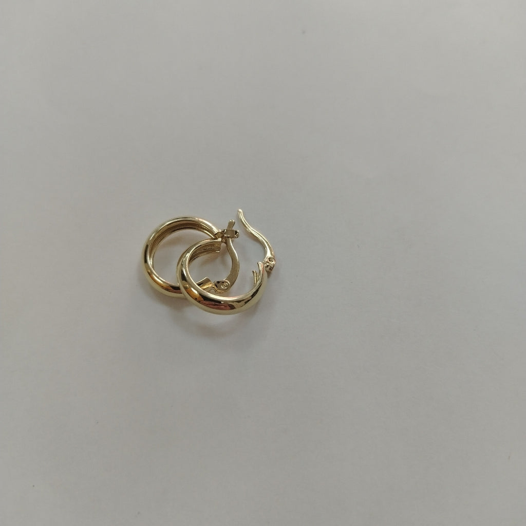 ARETES TEJIDO ARRACADAS LISAS 14K 2.1 GR (NUEVO)