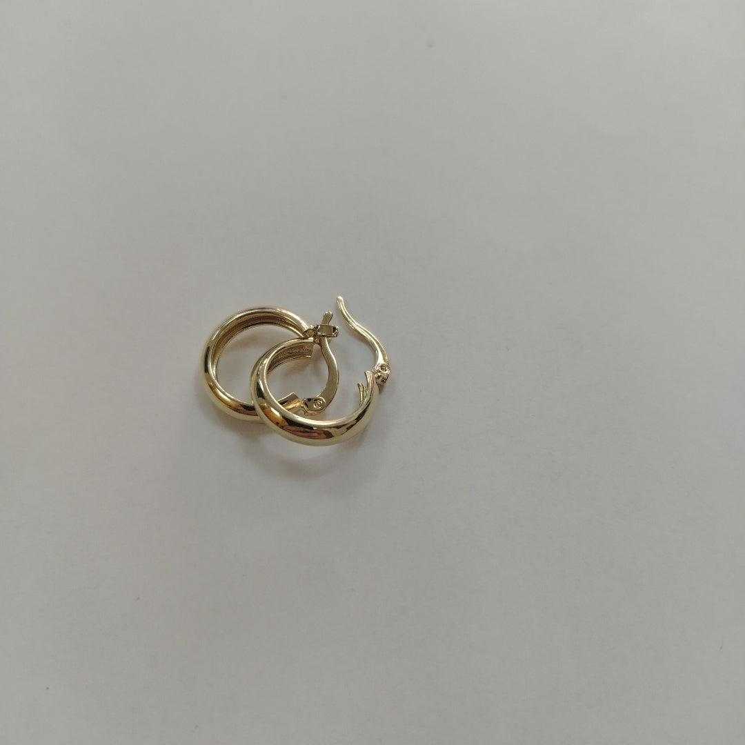 ARETES TEJIDO ARRACADAS LISAS 14K 2.1 GR (NUEVO)