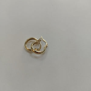 ARETES TEJIDO ARRACADAS LISAS 14K 2.1 GR (NUEVO)