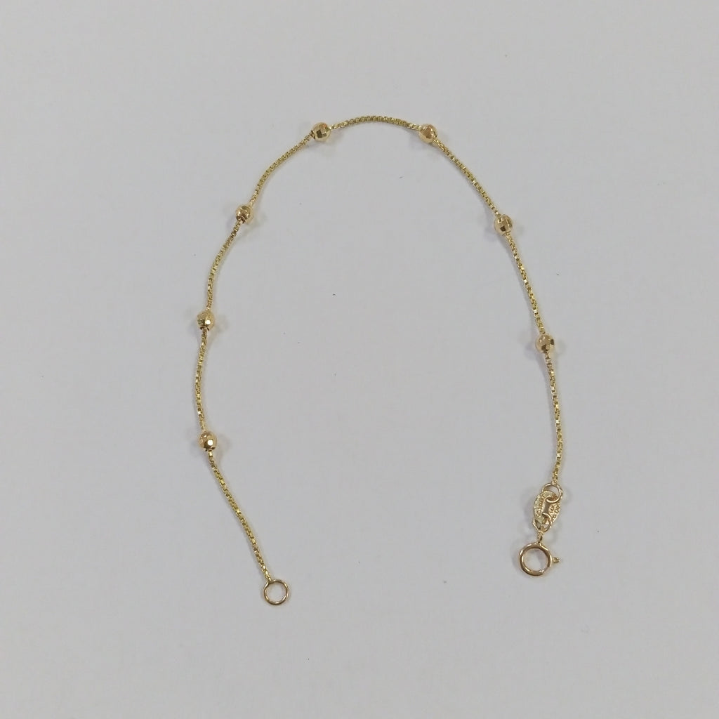 PULSERA ESPECIAL CON BOLITAS 14K 18 CM 1.4 GR (NUEVO)