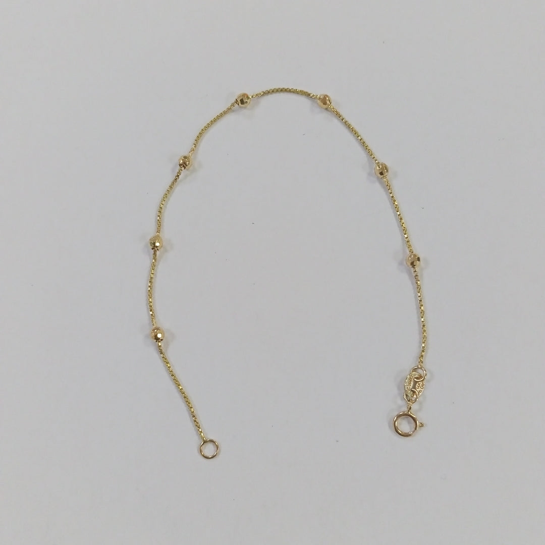 PULSERA ESPECIAL CON BOLITAS 14K 18 CM 1.4 GR (NUEVO)