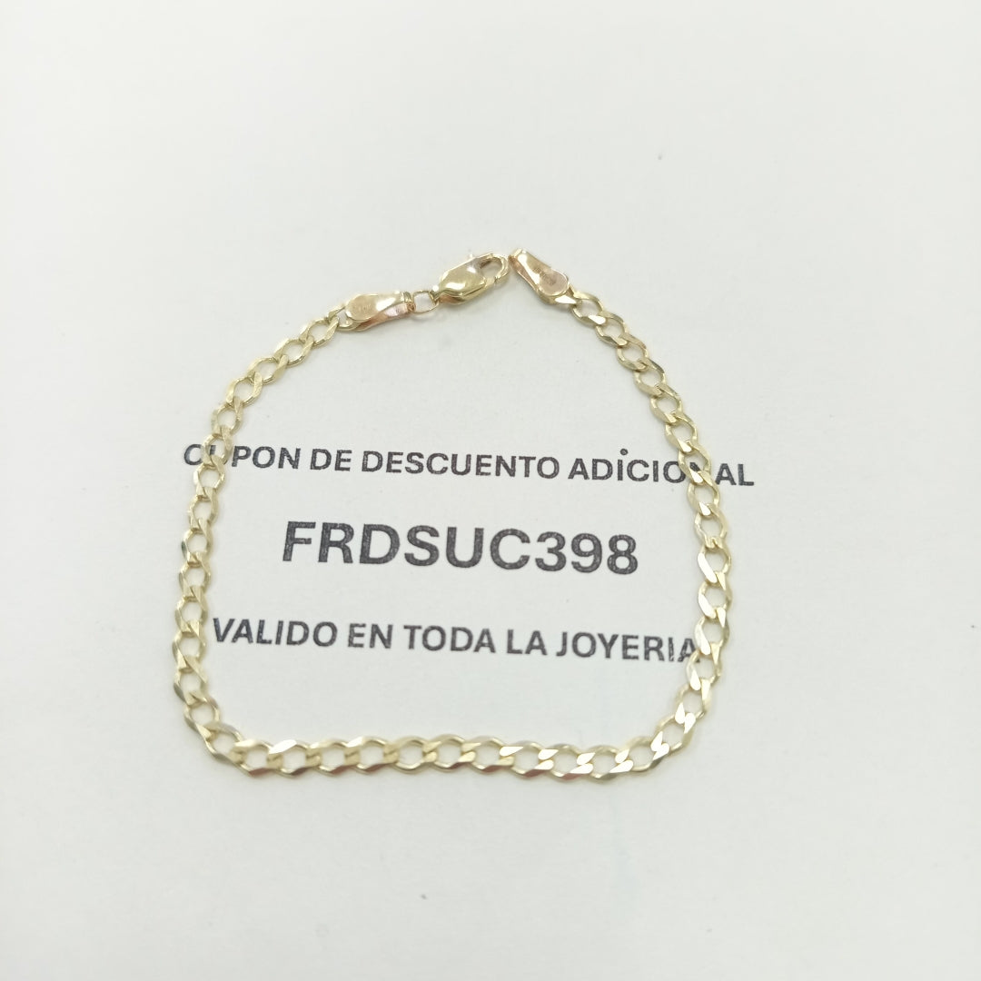 PULSERA TEJIDO BARBADA 14K 18 CM 3.4 GR (NUEVO)