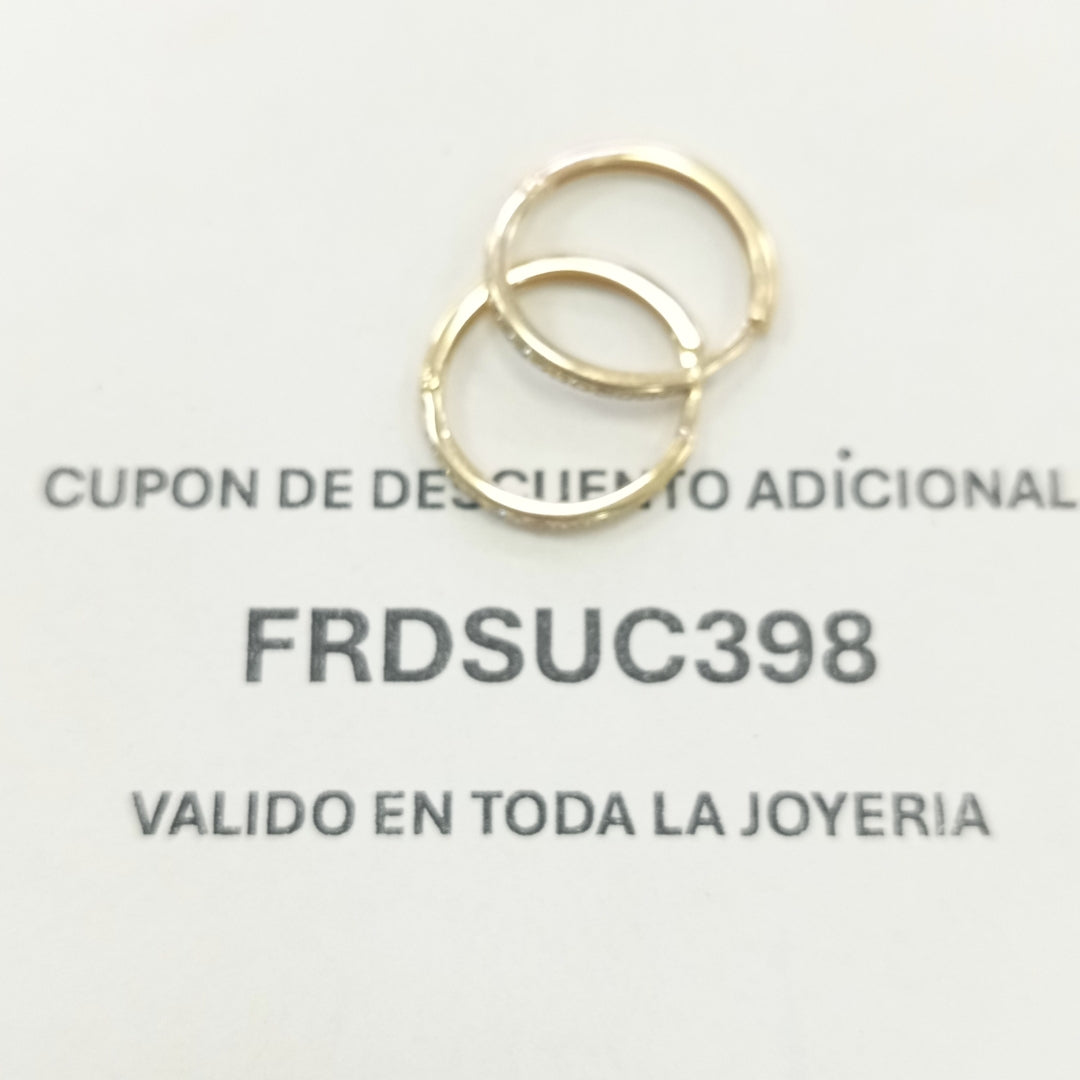 ARETES ARRACADAS C CIRCONIAS 14K 1.9 GR (NUEVO)