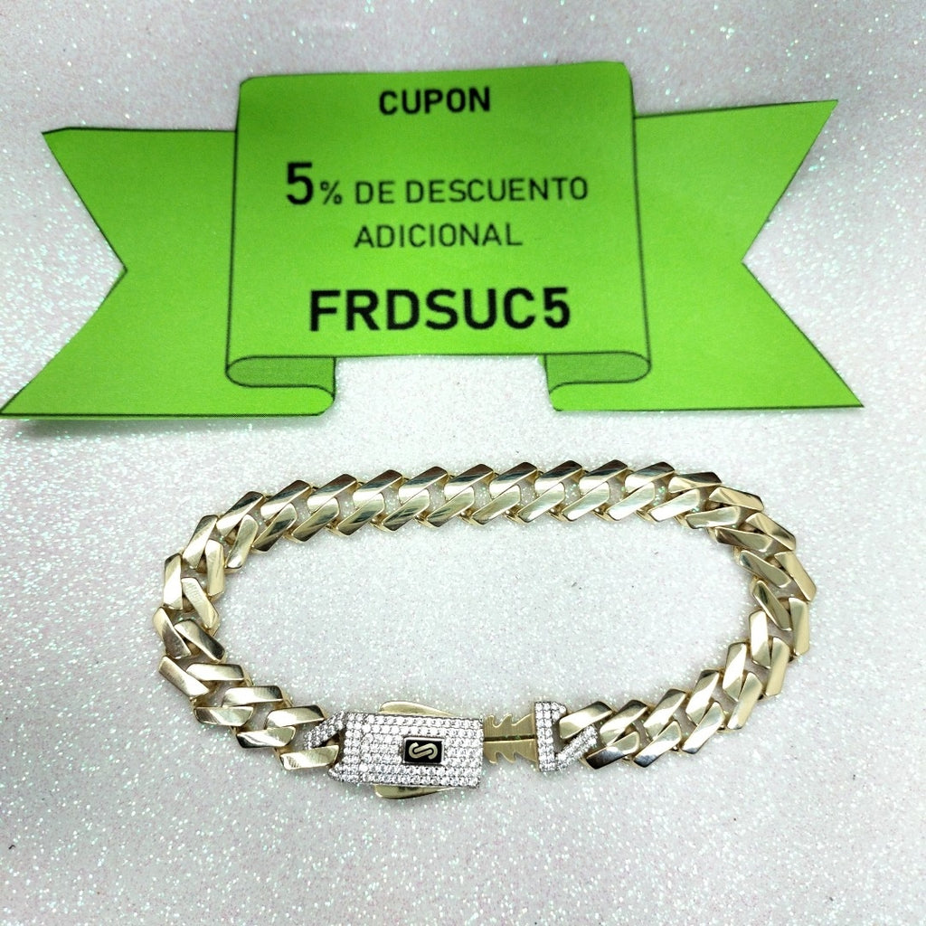 PULSERA CABALLERO MONACO ORO 10K 13.3 (NUEVO)