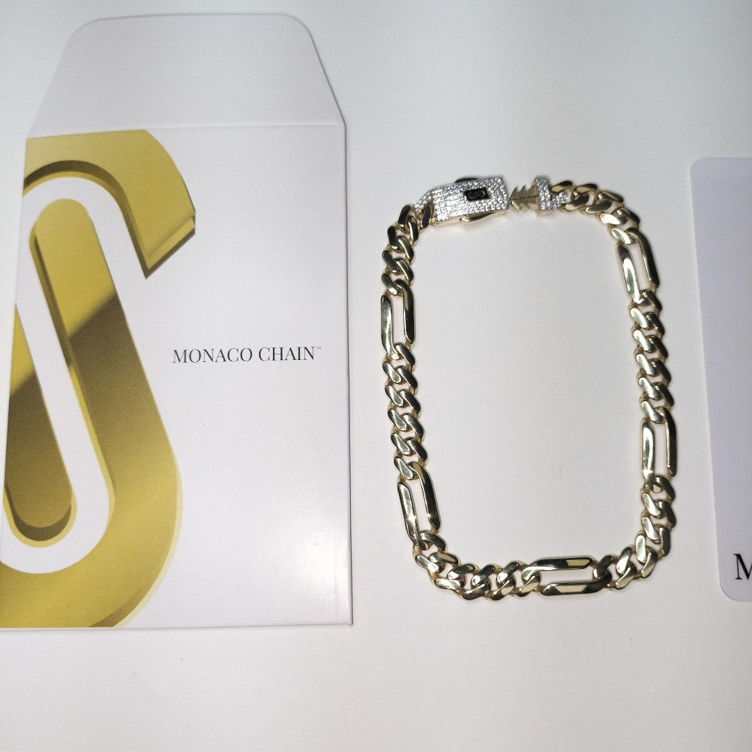 PULSERA CABALLERO MONACO ORO 10K 7.2 (NUEVO)