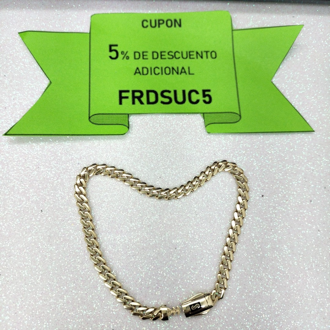 PULSERA CABALLERO MONACO ORO 14K 5.7 (NUEVO)