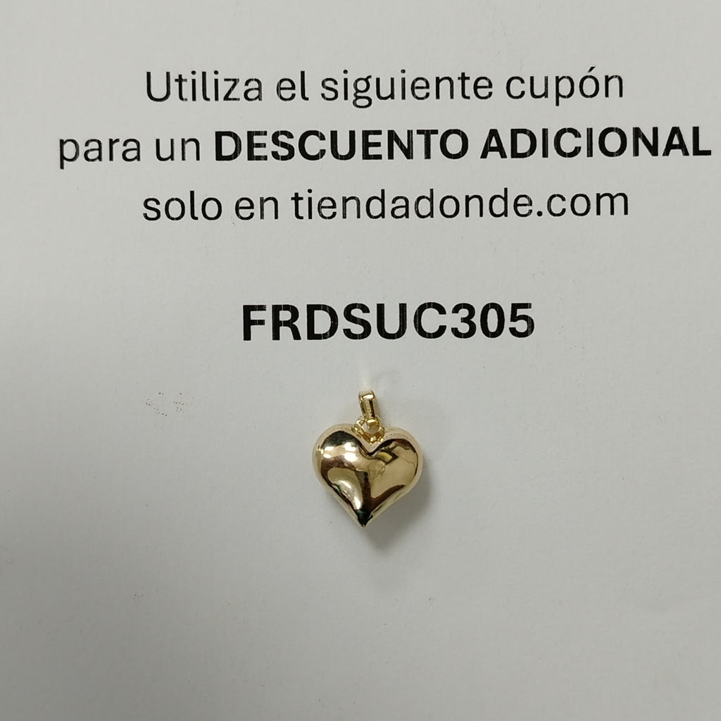 DIJE TEJIDO CORAZON LISO 14K 1 GR (NUEVO)