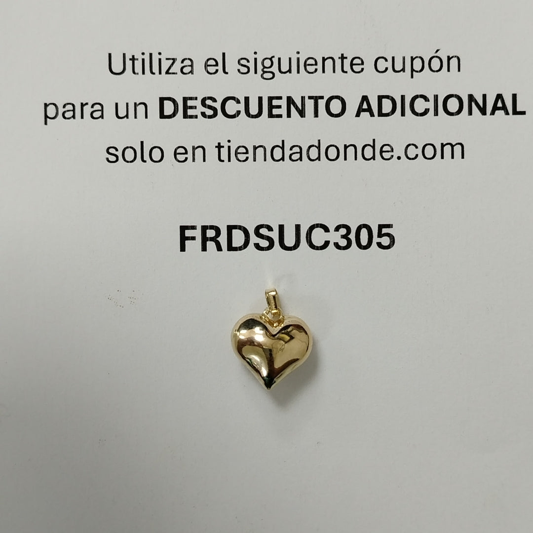 DIJE TEJIDO CORAZON LISO 14K 1 GR (NUEVO)