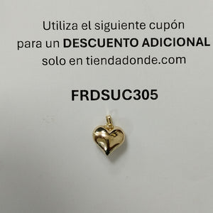 DIJE TEJIDO CORAZON LISO 14K 1 GR (NUEVO)