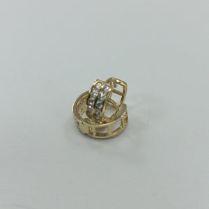 ARETES HUGGIES C CIRCONIAS 14K 1.7 GR (NUEVO)