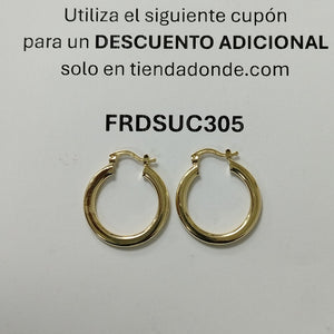 ARETES TEJIDO ARRACADA LISA 14K 2.1 GR (NUEVO)