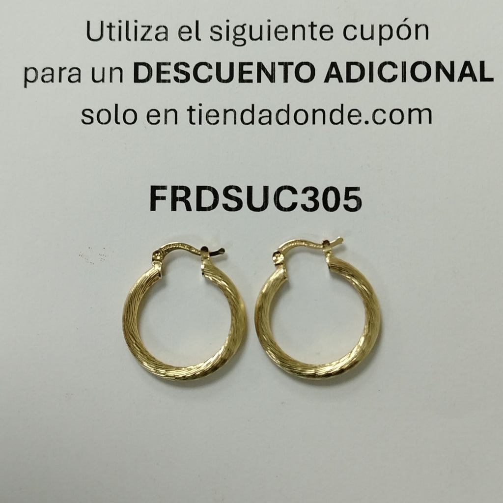 ARETES TEJIDO ARRACADAS ASTRIADAS 14K 2.7 GR (NUEVO)