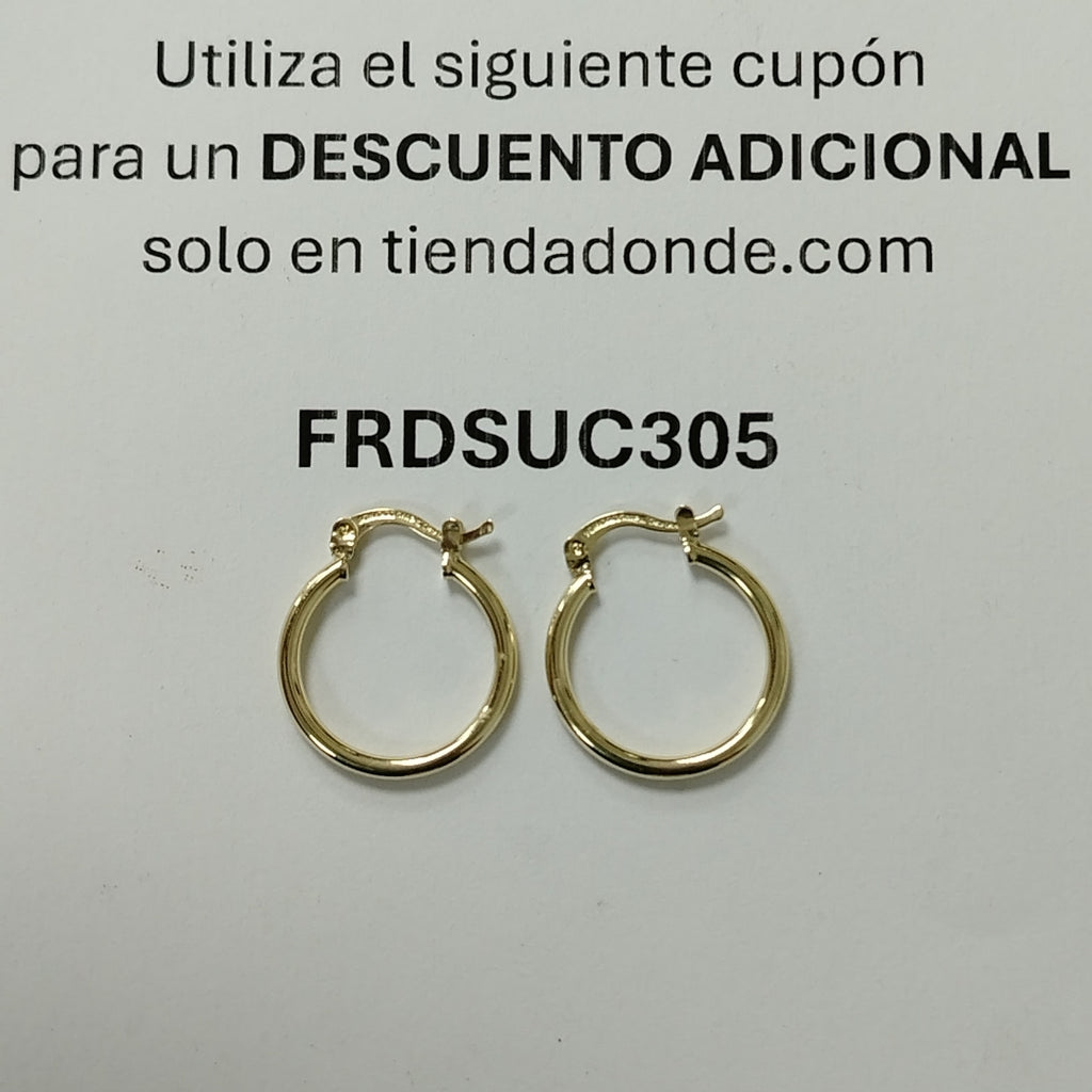 ARETES TEJIDO ARRACADAS LISAS 14K 1.2 GR (NUEVO)