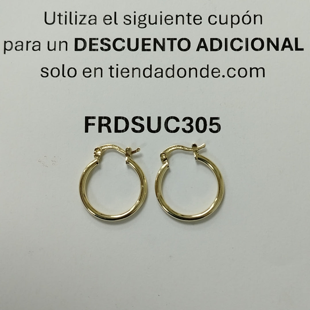 ARETES TEJIDO ARRACADAS LISAS 14K 1.2 GR (NUEVO)