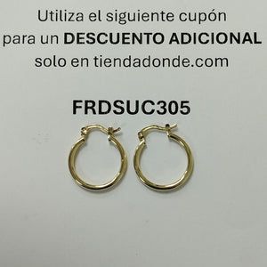 ARETES TEJIDO ARRACADAS LISAS 14K 1.2 GR (NUEVO)