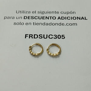 ARETES HUGGIES C CIRCONIAS 14K 2 GR (NUEVO)