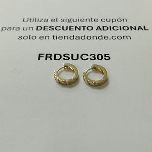 ARETES HUGGIES CON CIRCONIAS 14K 2.3 GR (NUEVO)