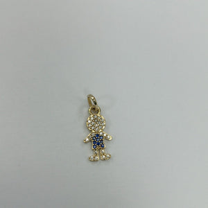 DIJE NIÑO CON CIRCONIAS Y PIEDRAS DE COLOR 10K 0.8 GR (NUEVO)