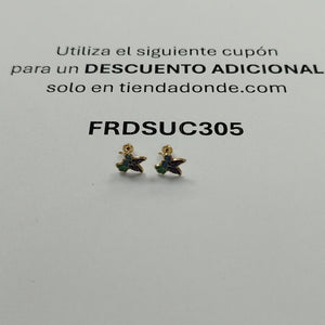 BROQUELES BROQUEL FIG COLIBRI ESMALTE AZUL 14K 0.2138 GR (NUEVO)