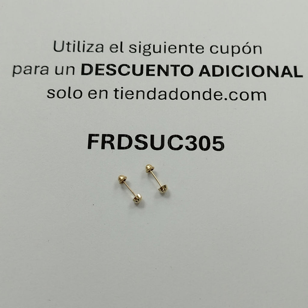 BROQUELES BROQUEL FIG HONGO 14K 0.17 GR (NUEVO)