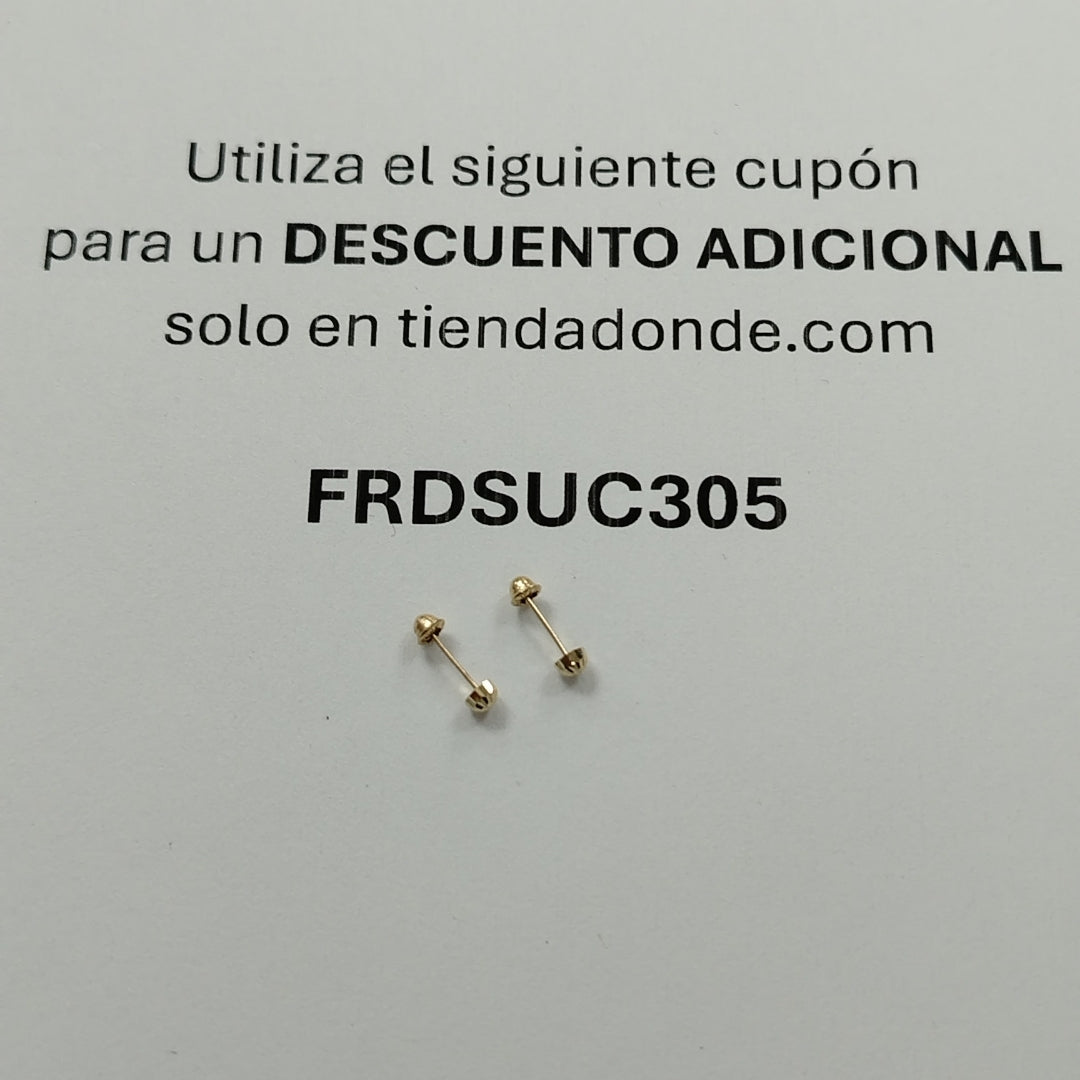 BROQUELES BROQUEL FIG HONGO 14K 0.17 GR (NUEVO)