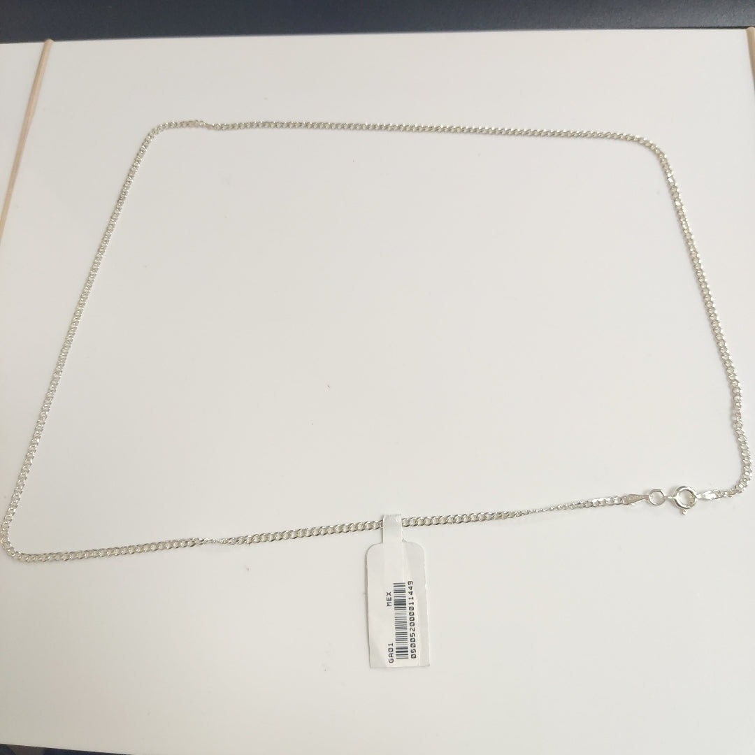 CADENA TEJIDO BARBADO PLATA .925 60 CM 5.5 GR (NUEVO)