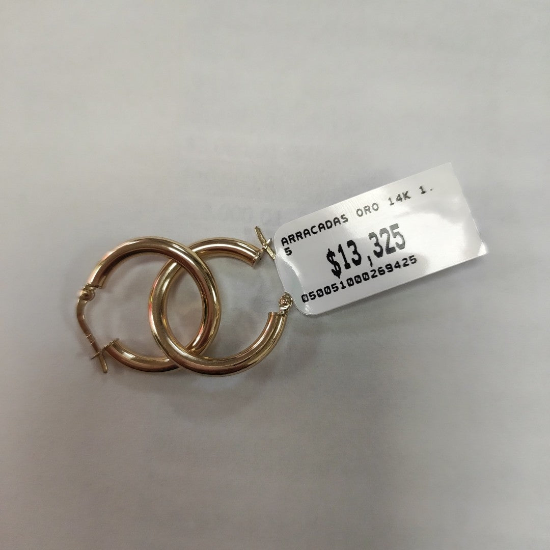 ARRACADAS ORO 14K 1.5 (NUEVO)